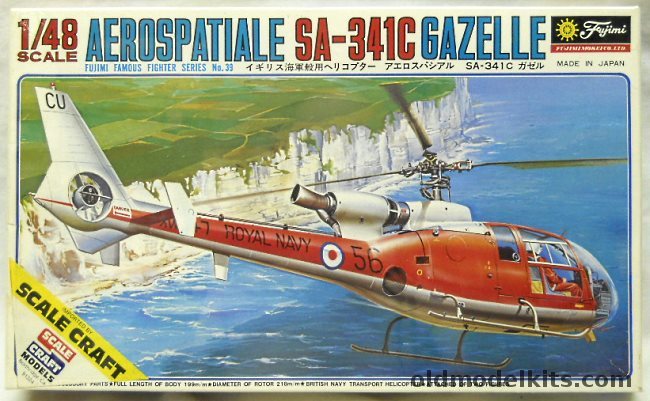 Fujimi 1/48 Aerospatiale SA-341C Gazelle - Royal Navy, 5A39-500 plastic model kit